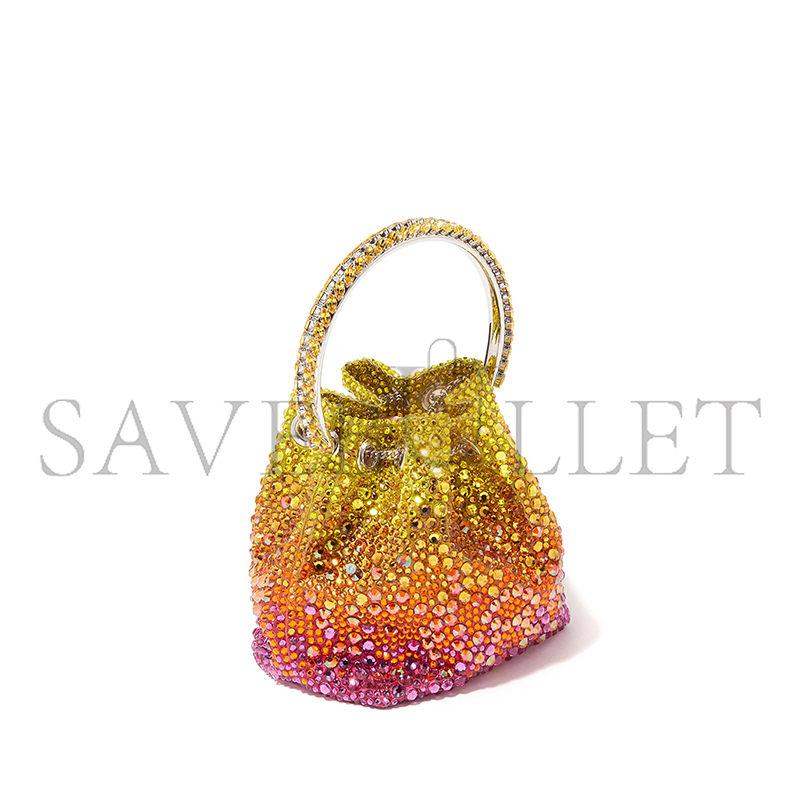 JIMMY CHOO BON BON MULTICOLORED CRYSTAL TOP-HANDLE BAG (15*14*9.5cm)